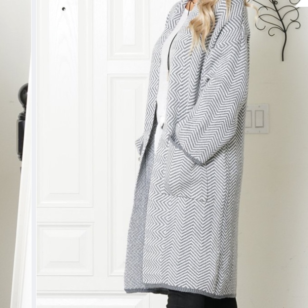 Chevron Pocket Cardigan